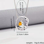 Vintage Artisan Silver Robin Bird Charm Necklace