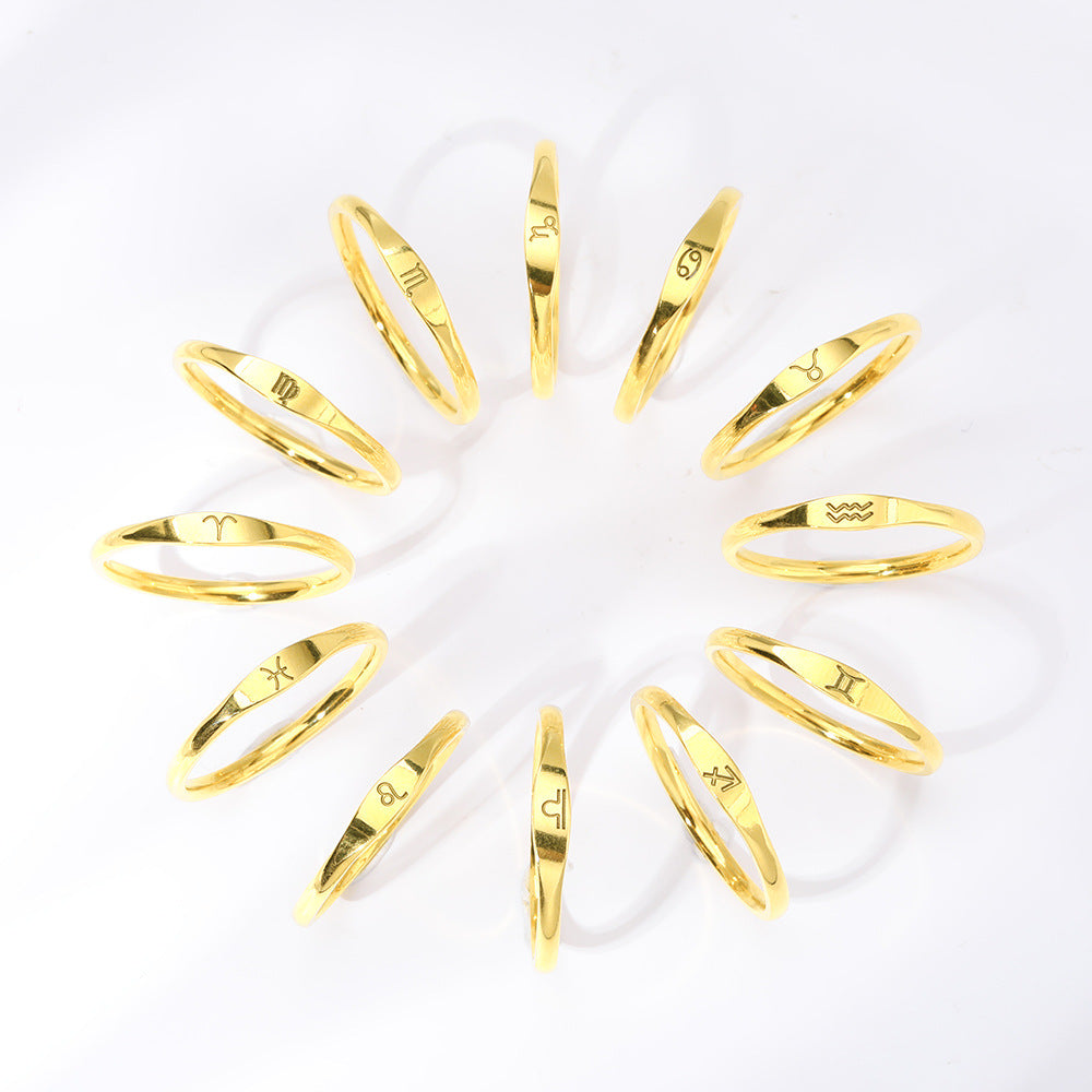 Zodiac Ring Sterling Silver & Gold