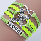 Vintage Love Butterfly Leather Bracelet