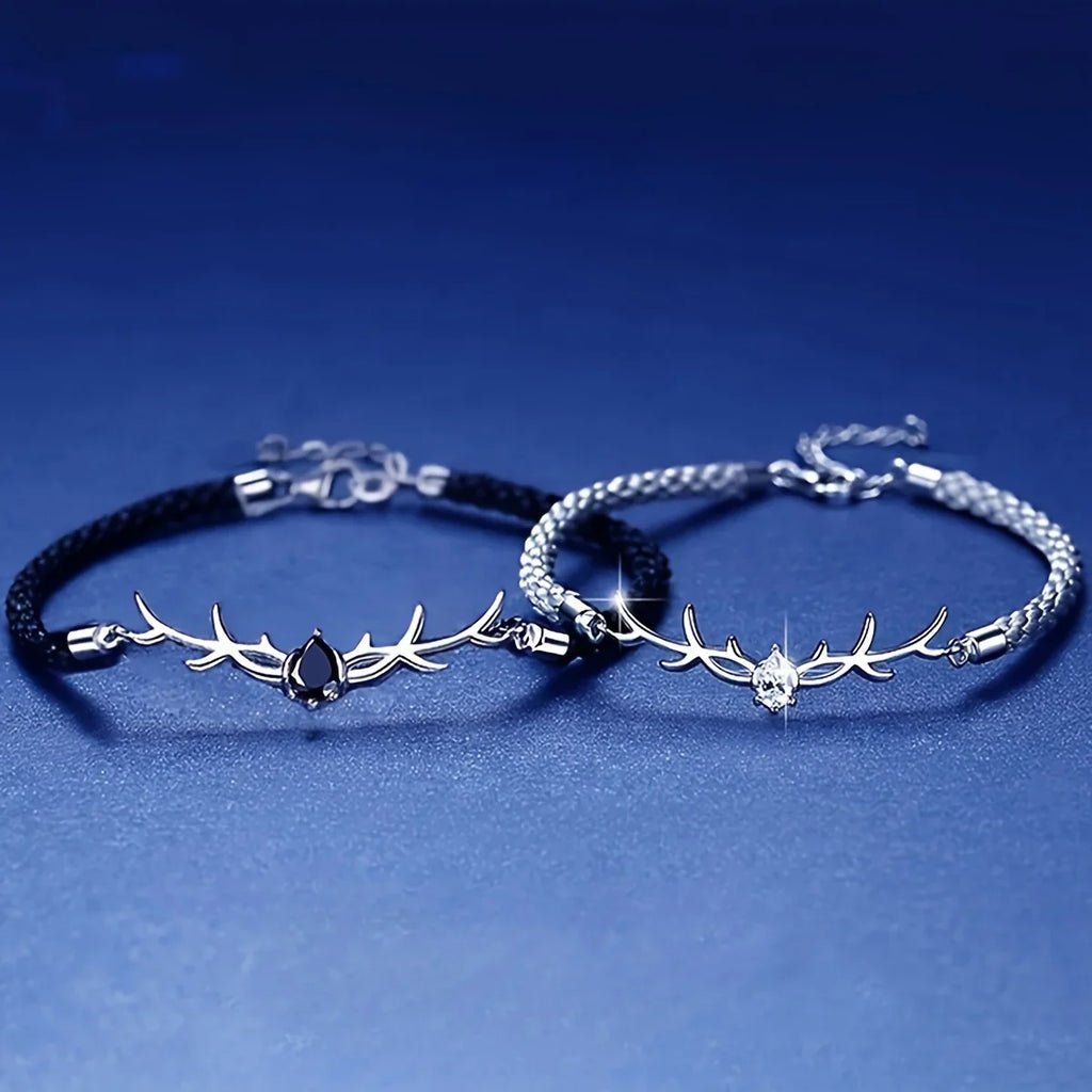 Deer Horn Heart Bracelet With Zircon