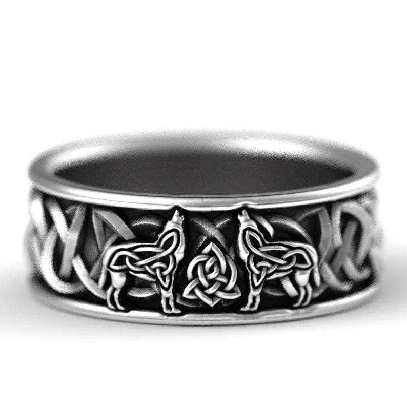 Viking Wolf Ring Statement Piece