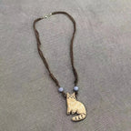 Vintage Cat Star Pendant Necklace