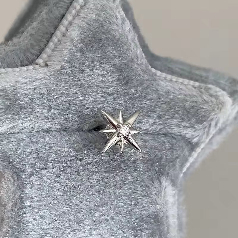 Starburst Stud Earrings Silver