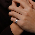 Handcrafted Paw Print Ring In Stainless Steel