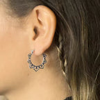 Lotus Flower Hoop Earrings