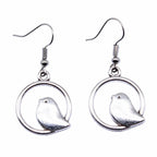 Vintage Bird Charm Drop Earrings – Handmade Boho Jewelry