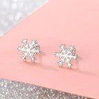 Snowflake Stud Earrings Sterling Silver