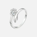 925 Sterling Silver Adjustable Ring – Hand And Paw Print Design
