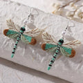 Bohemian Embroidered Dragonfly Earrings