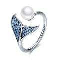 Ocean Whale Tail Pearl Ring
