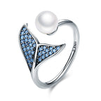 Ocean Whale Tail Pearl Ring