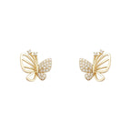 Elegant Zircon Butterfly Stud Earrings
