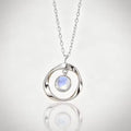 Moonstone Mobius Circle Pendant Necklace