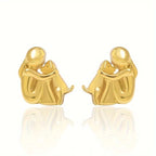 Silver And Gold Two-Tone Hug Earrings