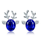 Festive Reindeer Crystal Stud Earrings