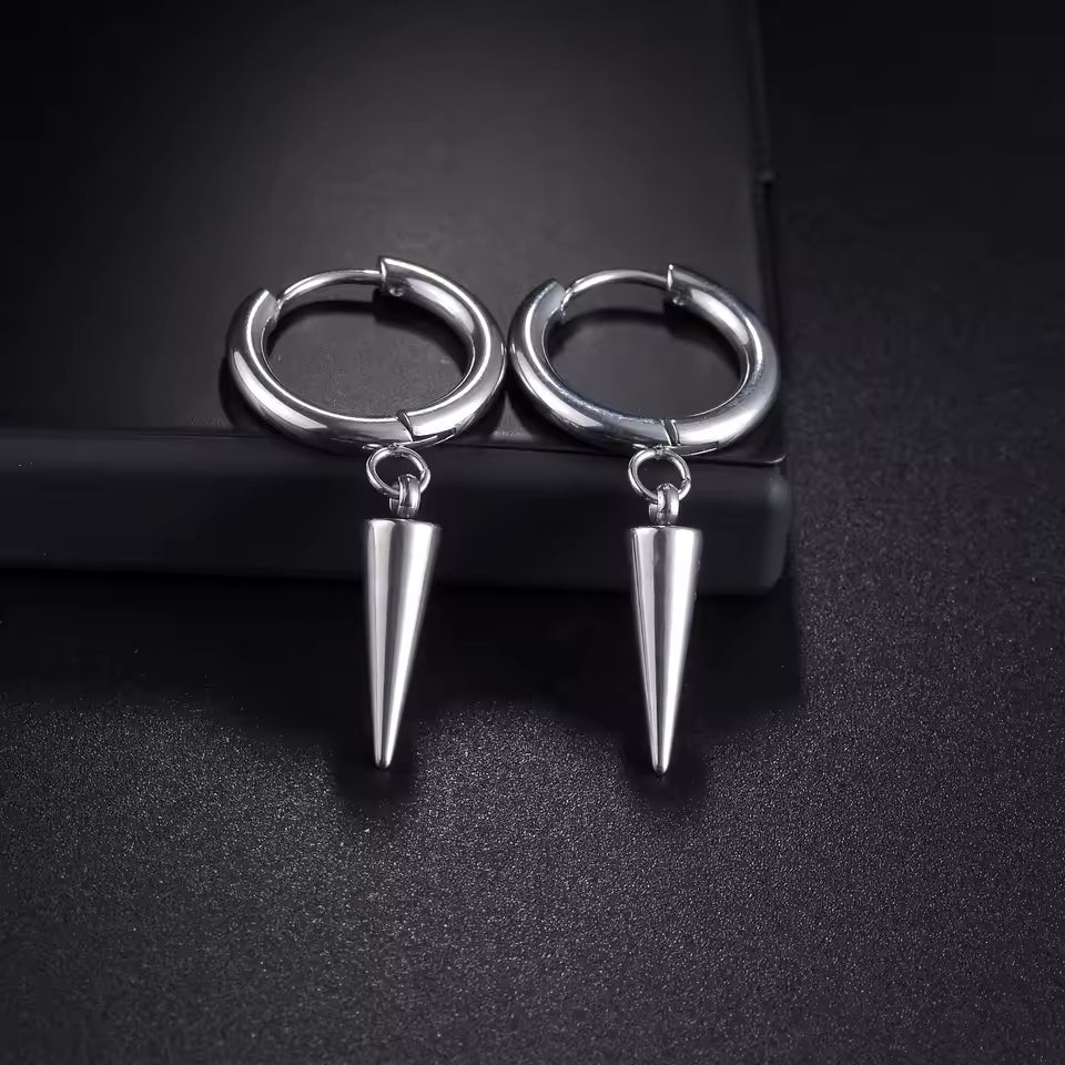 Spike Dagger Huggie Hoop Earrings