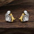 Silver And Gold Two-Tone Hug Earrings