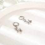 Gold Huggie Earrings With Mini Balloon Dog Charm