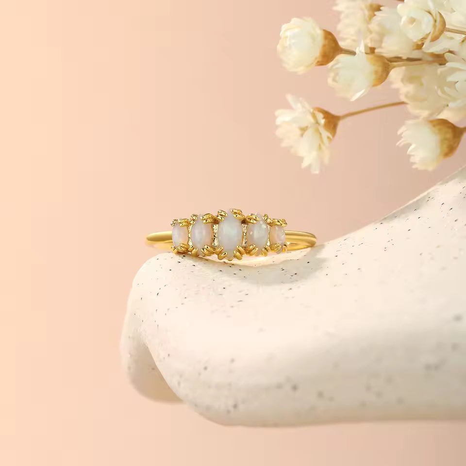 Marquise Opal Ring Gold