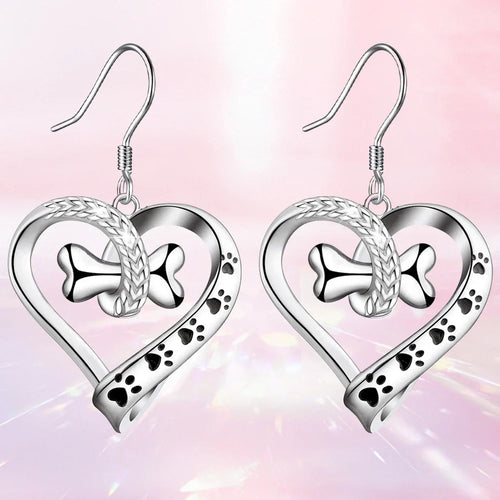 2-Piece Jewelry Set With Paw, Heart & Bone Charms