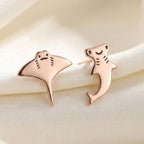 Mismatched Shark and Manta Ray Studs