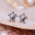 Sterling Silver Turtle Stud Earrings