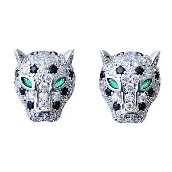 Colorful Leopard Crystal Statement Earrings