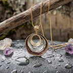 Vintage Gold & Bronze Layered Circle Necklace