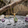 Vintage Green Crystal Water Drop Necklace