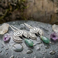 Vintage Green Dangling Stone Earrings