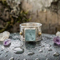 Vintage Green Square Moonstone Ring