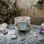 Vintage Green Square Moonstone Ring