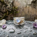 Vintage Moonstone Layered Silver Ring