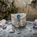 Vintage Open Blue Opal Drop Ring