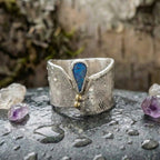 Vintage Open Blue Opal Drop Ring