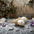 A Vintage Pearl Golden Threads Earring Set