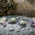Vintage Silver & Gold Labradorite Earrings