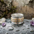 A Vintage Spinner Thin Gold & Silver Ring