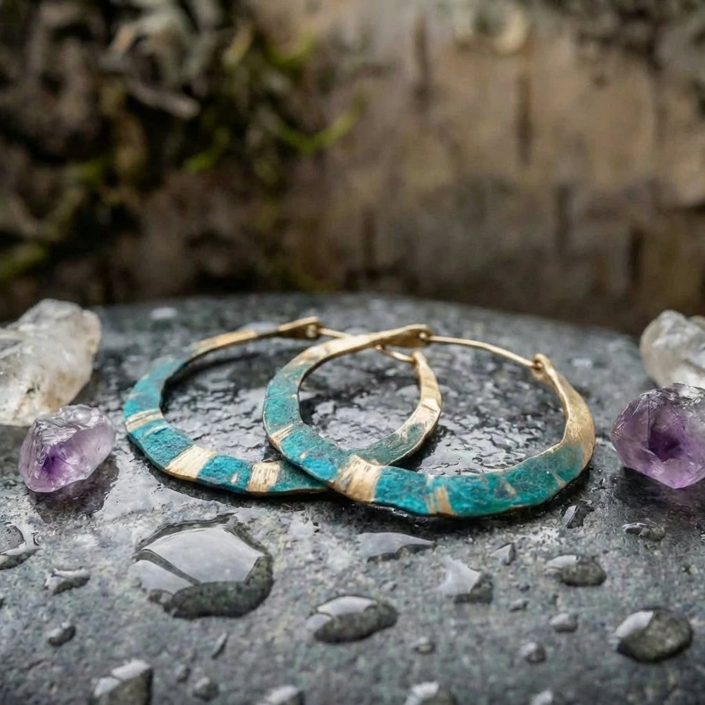 Vintage Turquoise Hoop Earrings