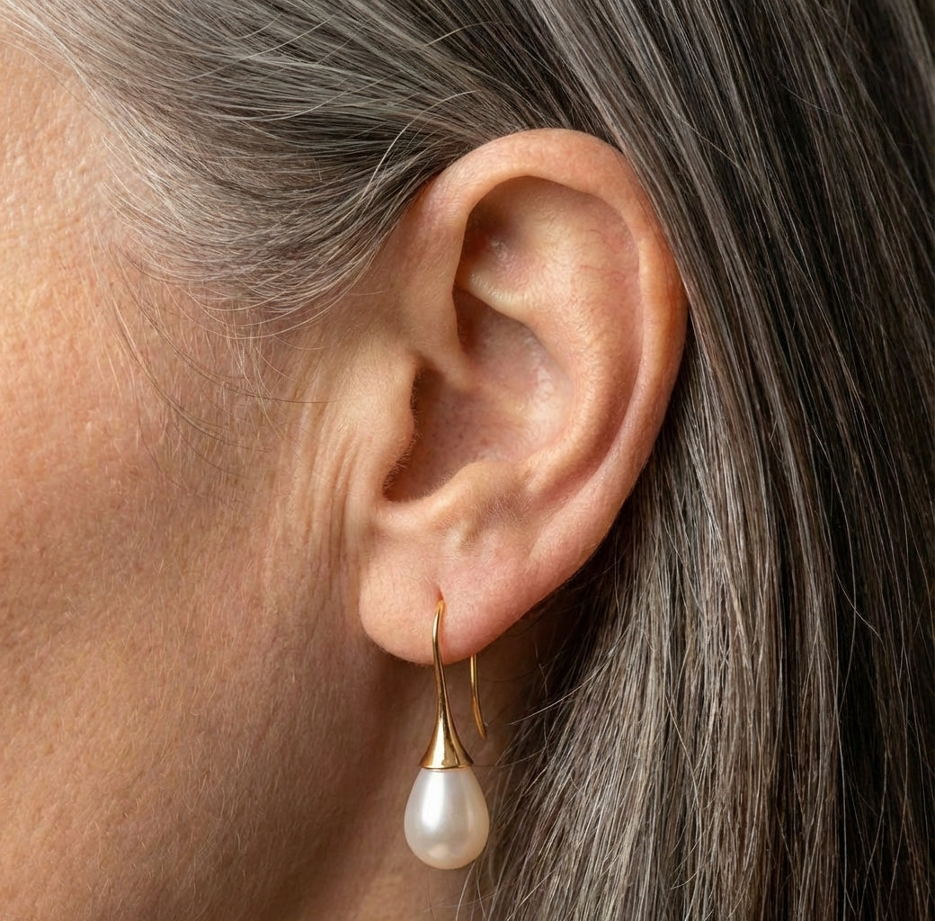 Vintage Water Drop Pearl Earrings