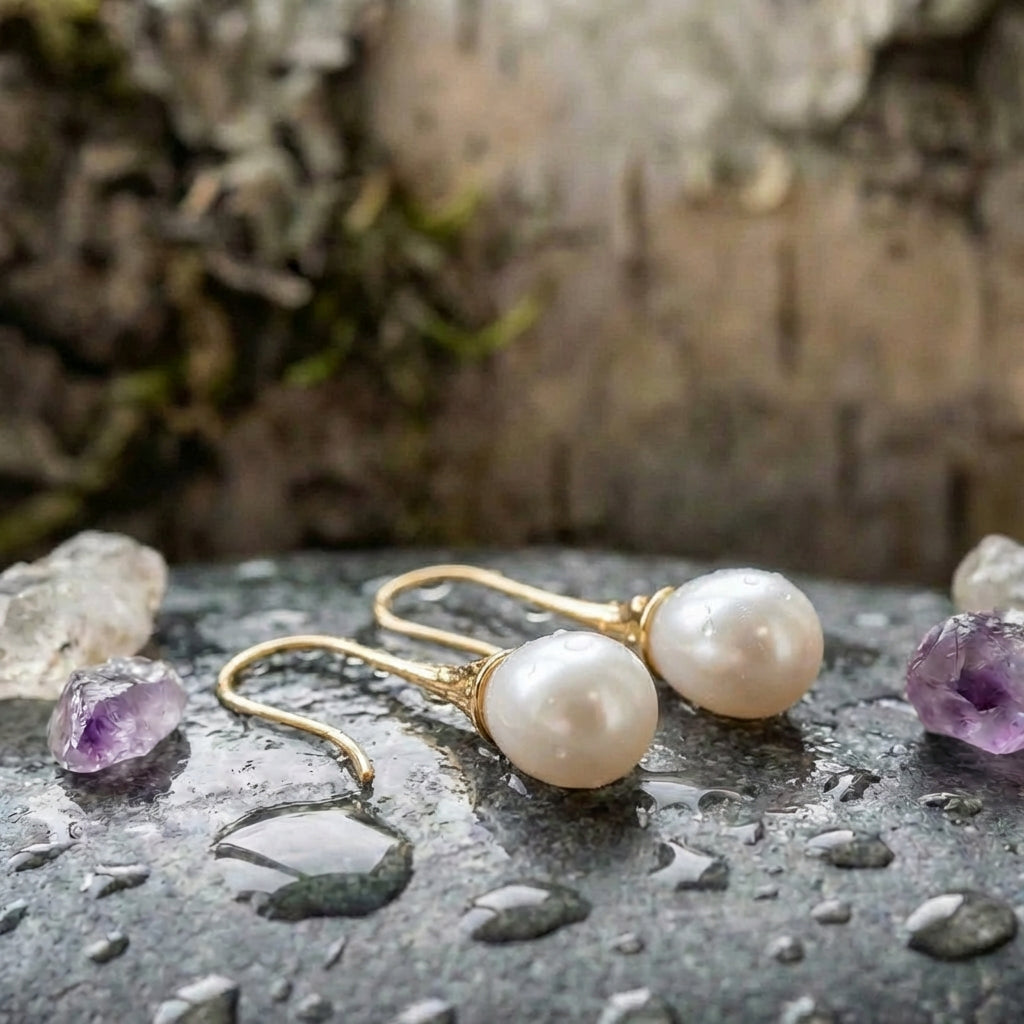 Vintage Water Drop Pearl Earrings