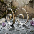 Vintage Earrings With Spiral Waves
