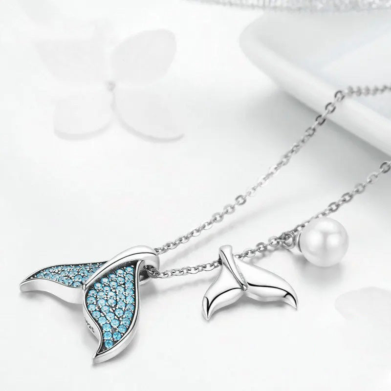 Whale Tail Pearl Ocean Necklace
