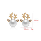 Christmas Reindeer Pearl Earrings