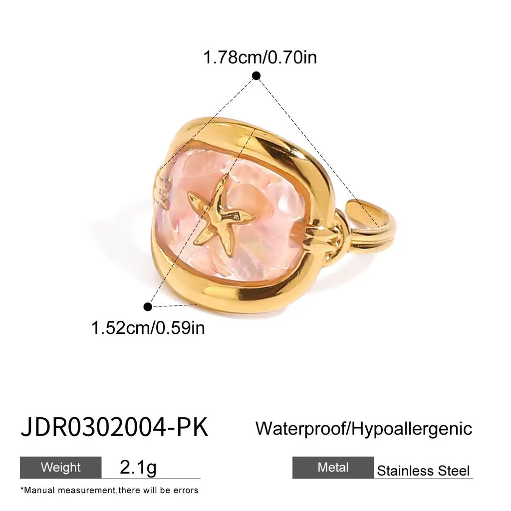 Ocean Starfish Shell Statement Ring