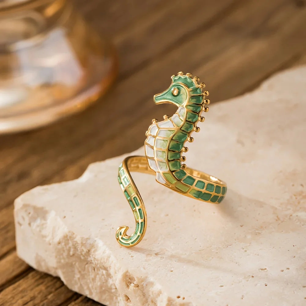 Ocean Dreams Seahorse Adjustable Ring