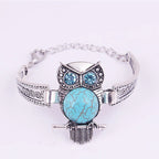 Vintage Owl Turquoise Charm Bracelet