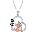 Lovely Heart-shaped Dog Pendant Necklace