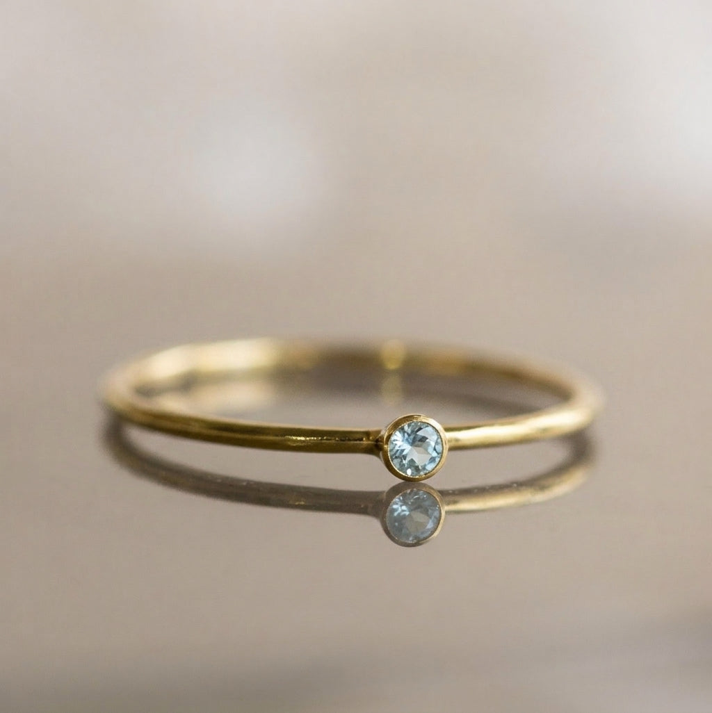 Minimalist Birthstone Gold Colored Ring