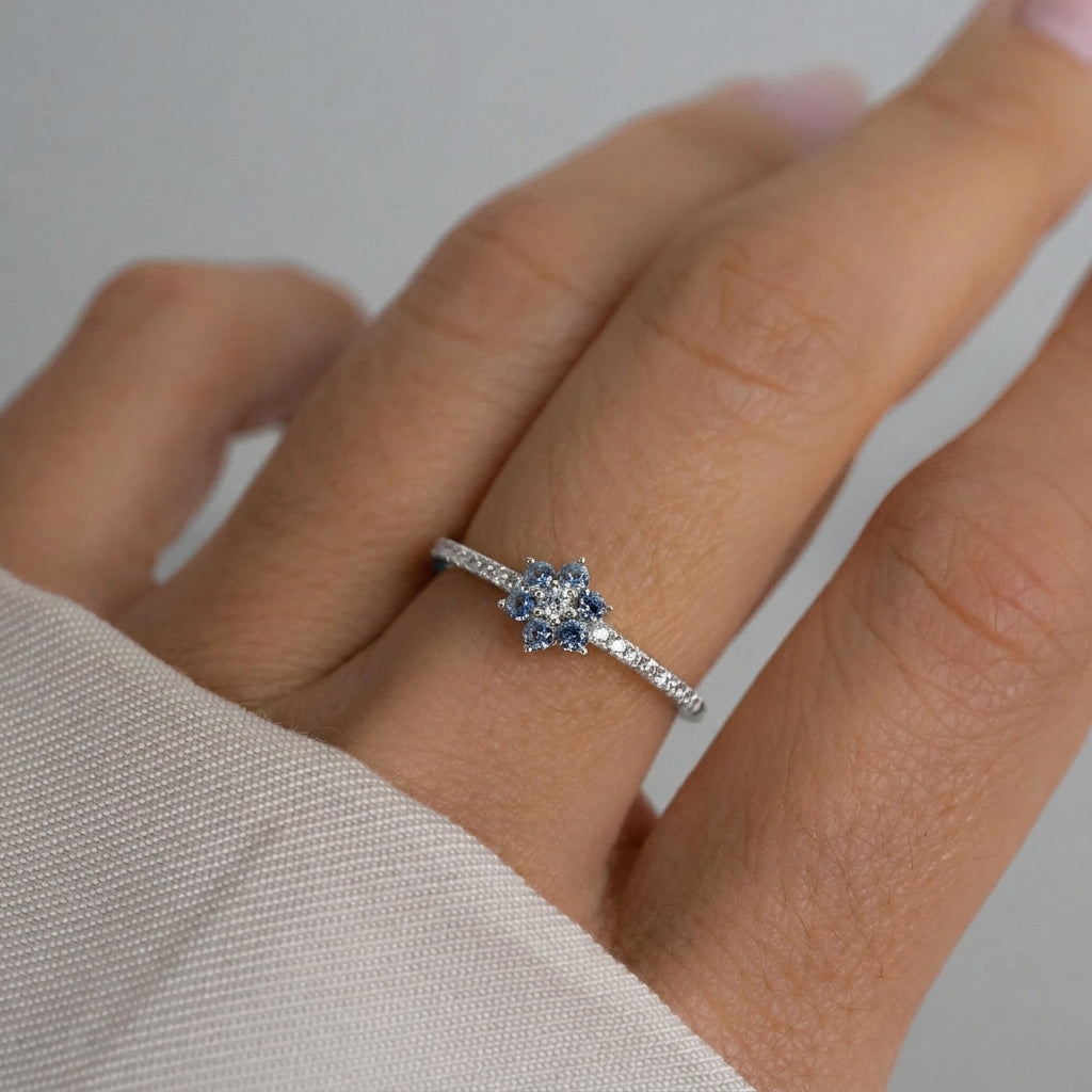Aquamarine Gold Minimalist Ring